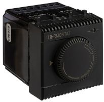 Терморегулятор механический с датчиком модульный DKC Avanti 2 мод. 0С +30С черный матовый картинка